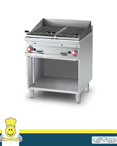 CHARCOAL GRILL GAS ON OPEN CABINET
